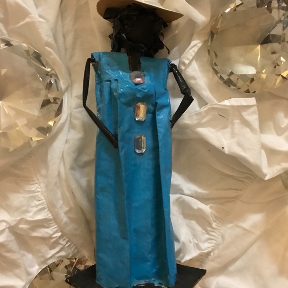 Exclusive Unique Handmade One of Kind Home Decor Bohemian Paper Collectible Doll - Picture 14 of 16